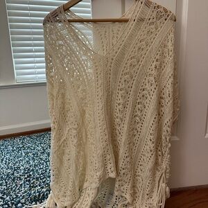 Cream Knit Swim Coverup